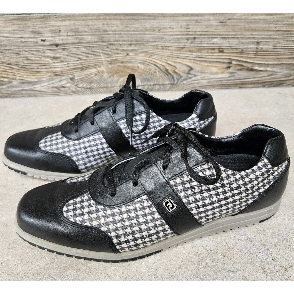 Footjoy Casual Collection Womens 9.5 M Houndstooth Spikeless Golf Shoes 97720